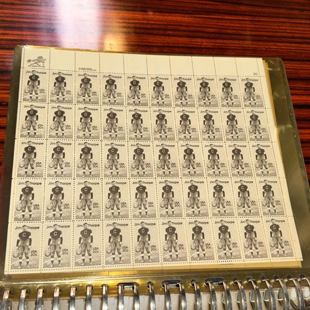 MNH Scott #2089 Football Star Jim Thorpe 20 Cent Stamps Full Sheet